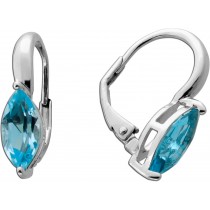 Blautopas Ohrringe Silber 925 nat Sky Blue Topase 1.8ct
