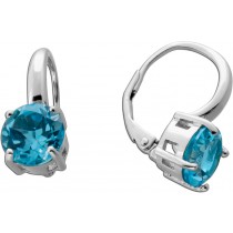 Blautopas Ohrringe Silber 925 nat. Sky Blue Topase 3.9ct