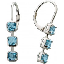 Blautopas Ohrringe Silber 925 nat. Sky Blue Topase 1.7ct