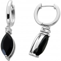 Onyx Ohrhänger Silber 925 nat. Onyx 3.8ct weiße Natur Topase