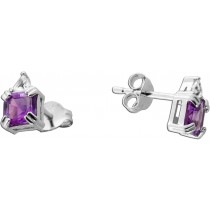 Amethyst Ohrringe Silber 925 nat. brasilianische Amethyste weiße nat. Zirkone