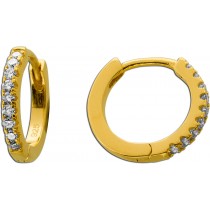 Diamant Creolen Silber 18K Gold vergoldet Labor Diamanten 0.14ct