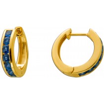 Saphir Creolen Silber 925 vergoldet Natur Saphir Edelsteine 2.1ct