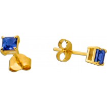 Tansanit Ohrstecker Silber 925 vergoldet blaue Natur Tansanite 0.50ct