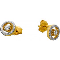 Diamant Ohrringe Dancing Stone Silber vergoldet Labor Diamanten 