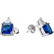 Zirkonia Ohrringe Silber 925 weisse blaue Zirkonia Steine