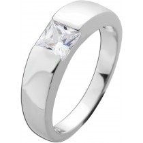 Solitärring Silber 925 weißer Solitär Zirkonia 