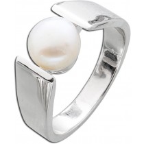Silberring Süsswasserzuchtperle cremefarben Silber 925  1