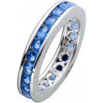 blauer Memoire Ring Alliancering Silber 925 Safir Zirkonia Vorsteckring 1