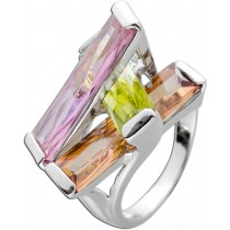 Zirkoniaring Silber 925 pink grün orange Zirkonia Steine