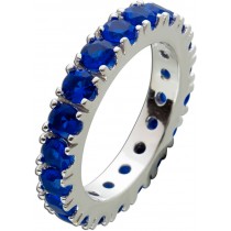 Memoire Ring Silber 925 tiefblaue Zirkonia Steine
