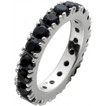 Memoire Ring Silber 925 schwarze Zirkonia Steine