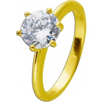 Solitärring Silber 925 vergoldet Zirkonia 2.0ct. Verlobungsring