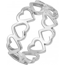 Herzring Silber 925 rhodiniert poliert 