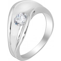 Spannring Silber 925 poliert rhodiniert Zirkonia