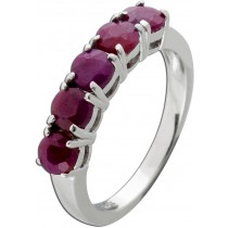 Rubin Memoire Ring Silber 925 rote Edelsteine 