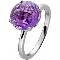 Amethyst Ring Silber 925 Solitär lila Edelstein Brasilien