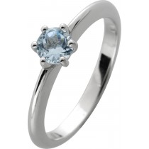 Solitärring Silber 925 hellblauer Blautopas Edelstein 0.60ct.