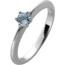 Solitärring Silber 925 wasserblauer Blautopas Edelstein