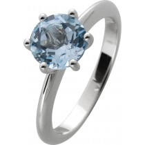 Solitärring Silber 925 hellblauer Blautopas Edelstein 2.6ct.