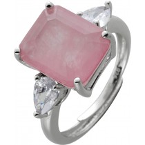 Silberring 925 Rosa weisse Zirkonia Steine