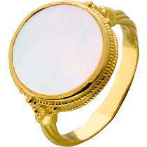 Perlmutt Ring Silber 925 vergoldet pink grün Orient Design