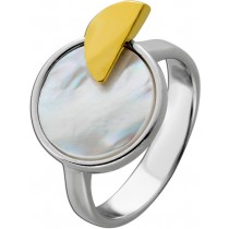 Perlmutt Ring Silber 925 vergoldet pink grüner Edelstein
