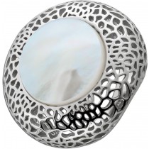 Perlmutt Ring Silber 925 weiße Edelsteineinlage