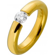 Spannring 0.50 F VSI Silber 925 Gelbgold vergoldet Lab Grown Diamant
