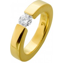 Brillant Spannring 0.50ct F VSI Silber 925 Gelbgold Lab Grown Diamant