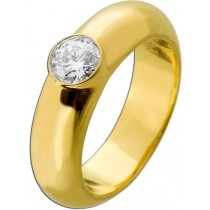 Solitärring 0.50ct F VSI Silber 925 Gelbgold vergoldet Lab Grown Diamant
