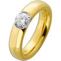 Solitärring 0.50ct F VSI Silber 925 Gelbgold vergoldet Lab Grown Diamant 