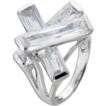 Damenring Silber 925 weiße Zirkonia Steine  