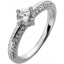 Damenring Silber 925 weiße Zirkonia Steine