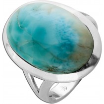 Larimar Ring Silber 925 himmelblauer Edelstein 10ct