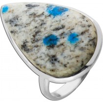 Jaspis Ring Silber 925 Azurit Granat Edelstein 15ct