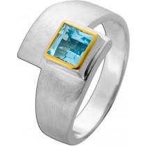 Blautopas Ring Silber 925 nat Sky Bluetopas Edelstein 1.32ct