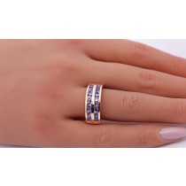 Tansanit Ring Silber vergoldet nat Tansanit Edelsteine 2.2ct