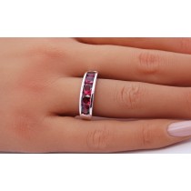 Rhodolit Memoire Ring Silber 925 nat Rhodolit Edelsteine 3ct