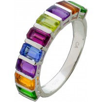 Citrin Ring Silber 925 nat. Amethyst Peridot Chromdiopsid Rhodolith Tansanit