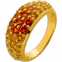 Citrin Ring Silber 925 vergoldet Natur Citrin Edelsteine 3.1ct