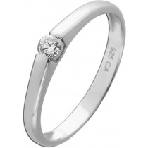 Solitärring Silber 925 Lab Grown Diamant 0.15ct