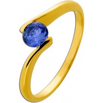 Tansanit Ring Silber vergoldet blauer Natur Tansanit 0.50ct