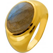 Labradorit Ring Silber 925 vergoldet gold grüner Natur Labradorit 9.7ct