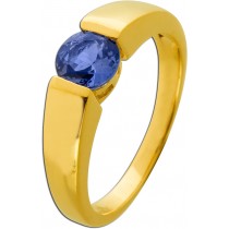 Tansanit Ring Silber vergoldet blauer Natur Tansanit 1.0ct