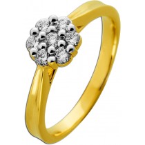 Brillant Ring Silber vergoldet Labor Diamanten 0.50ct