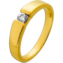 Solitärring Silber vergoldet Labor Diamant 0.50ct. Verlobungsring