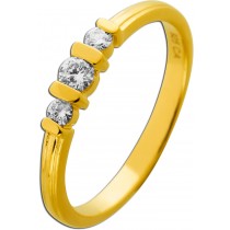 Diamant Ring Silber vergoldet Lab Grown Diamonds 0.30ct