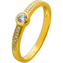 Diamant Ring Silber vergoldet Lab Grown Diamonds 0.30ct