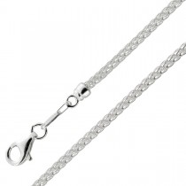 Zopfkette Sterling Silber 925 rhodiniert  